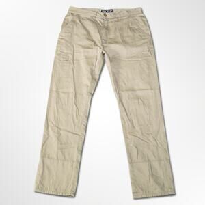 10.Deep Tan Slim-Fit Pants with Flannel Cuff - 36x32